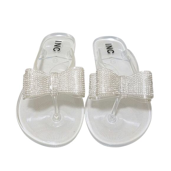 INC INTL Concepts Women Madena Flip Flop Thong Sandals Size US 9M Clear Bling - Picture 3 of 6